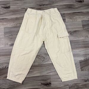 Free People Bay to Breakers in Summer Khaki Pocket Harem Cargo Pant Size Small